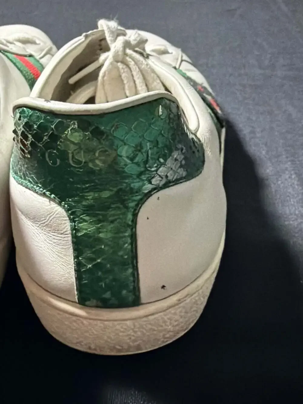 Gucci Ace Leather Low-Top Sneakers with Panther Embroidery